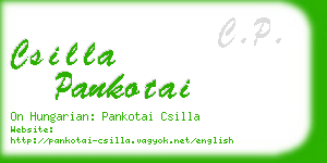 csilla pankotai business card